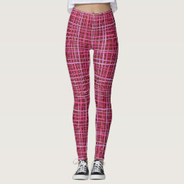 Bra linjer Checkered mönster C09.rosa on DRed BG Leggings