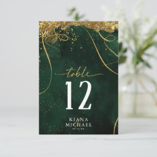 Bra Linjer Guld Abstrakt Bröllop Emerald ID867 Inbjudningar