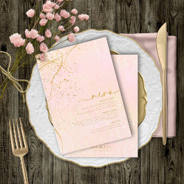 Bra Linjer Guld Abstrakt Bröllop Menu V1 B ID867