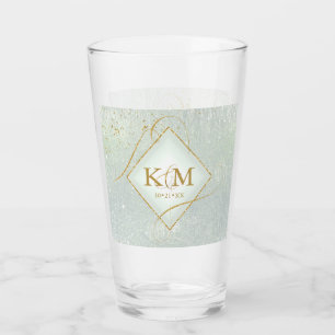 Bra Linjer Guld Abstrakt Bröllop Sage Grönt ID867 Glaskopp