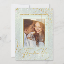 Bra Linjer Guld Abstrakt Bröllop Tack Sg ID867 Kort