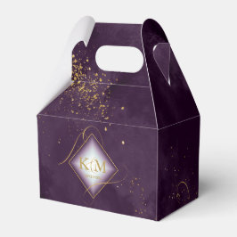 Bra Linjer Guld Abstrakt Bröllop V3 Plum ID867 Presentaskar