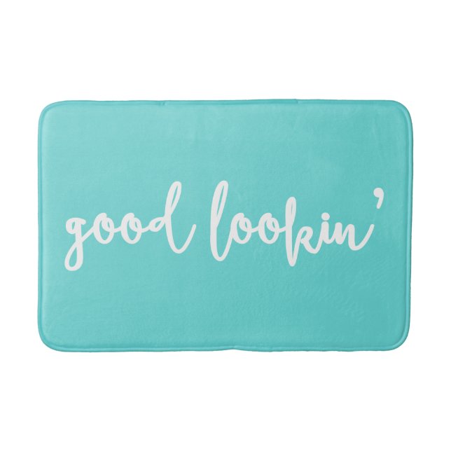 Bra Lookin'Calligraphy Blue Bath Mat Badrumsmatta (Framsidan)
