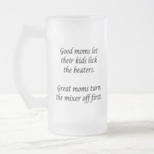Bra mammor Super mammor Frostat Ölglas