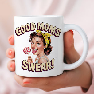 Bra Mammor Swear - Funny Retro Pop Art Mamma Gift Kaffemugg