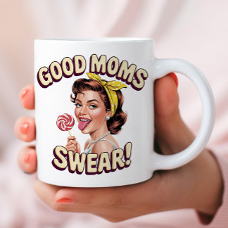 Bra Mammor Swear - Funny Retro Pop Art Mamma Gift Kaffemugg