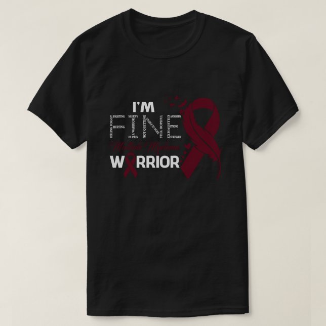 Bra Många Myeloma Warrior Awareness Feathe T Shirt (Design framsida)