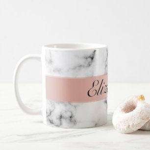 bra marmor med ro guld remsmonogram kaffemugg