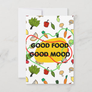 Bra mat, bra humör design, rolig mat tack kort