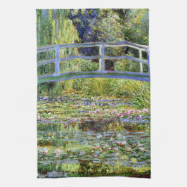 Bra Monet Japansk Bridge & Vatten-Lily Pond Kökshandduk