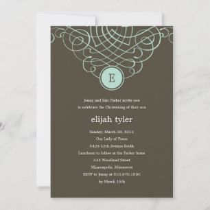 Bra Monogram Baptism/julinbjudning Inbjudningar