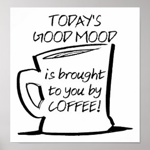 Bra Mood Coffee Funny Poster