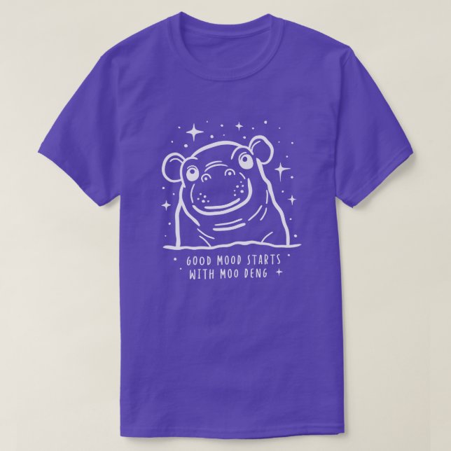 Bra Mood med Moo Deng Cute Hippo T Shirt (Design framsida)