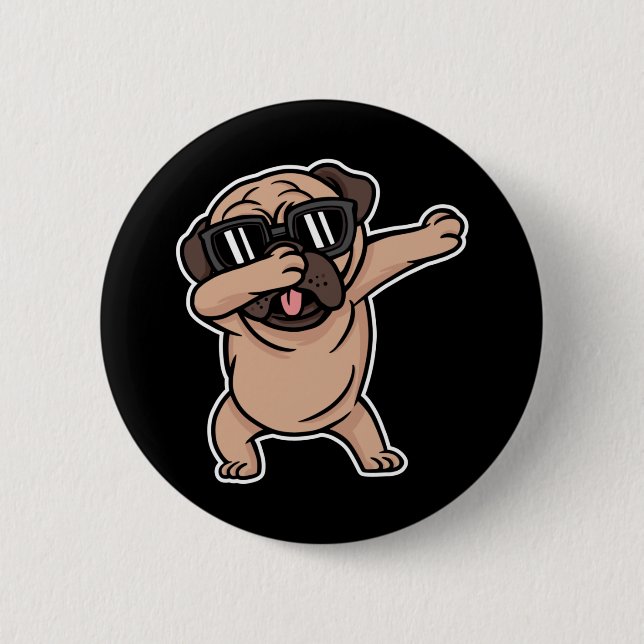 Bra Mood Pug med sunglass Dabbing Knapp (Framsida)