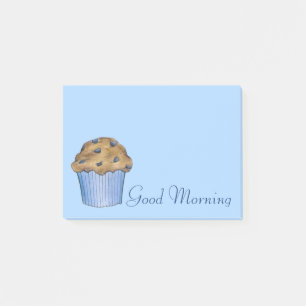 Bra Morgon Bfrufast Blueberry Muffin Bakery Post-it Block
