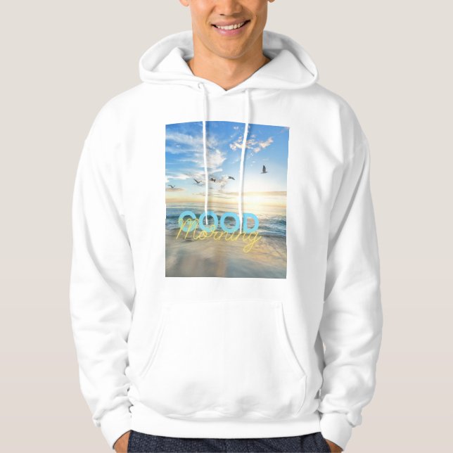 Bra Morgon Blå himmel Hoodie (Framsida)