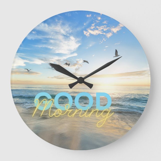 Bra Morgon Blå himmel Stor Klocka (Framsida)