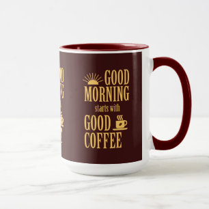 Bra morgon börjar med bra kaffe mugg