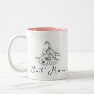 Bra Morgon Cat Mamma Två-Tonad Mugg