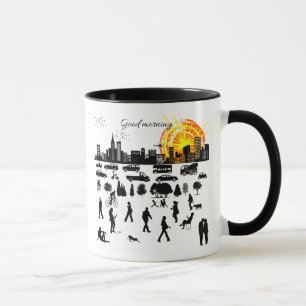 Bra Morgon, City roligt, elegant, unikt Mugg