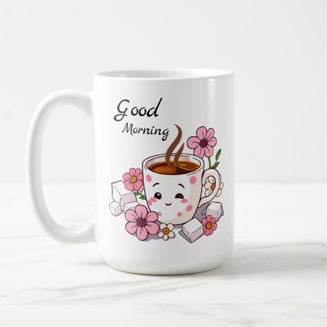 Bra Morgon | Cute Kawaii Coffee Kaffemugg (Vänster)