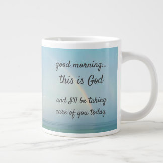 "Bra morgon, det här är Gud" Giant Coffee Mugg Jumbo Mugg