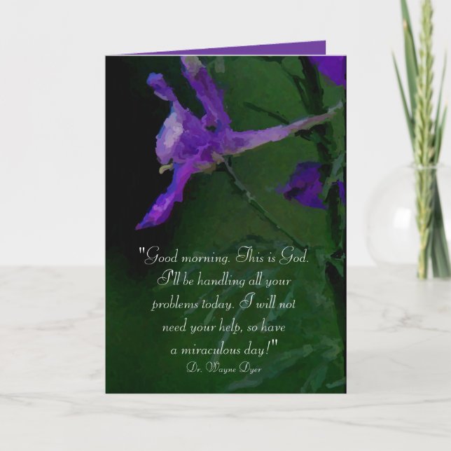 "Bra morgon. Det här är Gud." inspirationskort Kort (Framsida)