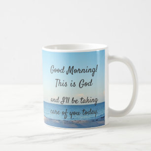 "Bra morgon, detta är Gud" kaffe Mugg