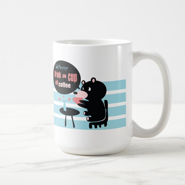 Bra morgon dricka en kopp kaffe (Höger)