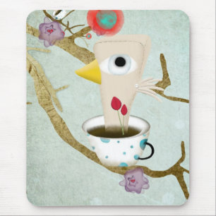 Bra morgon ful insekt aqua rosa art Mousepad Musmatta