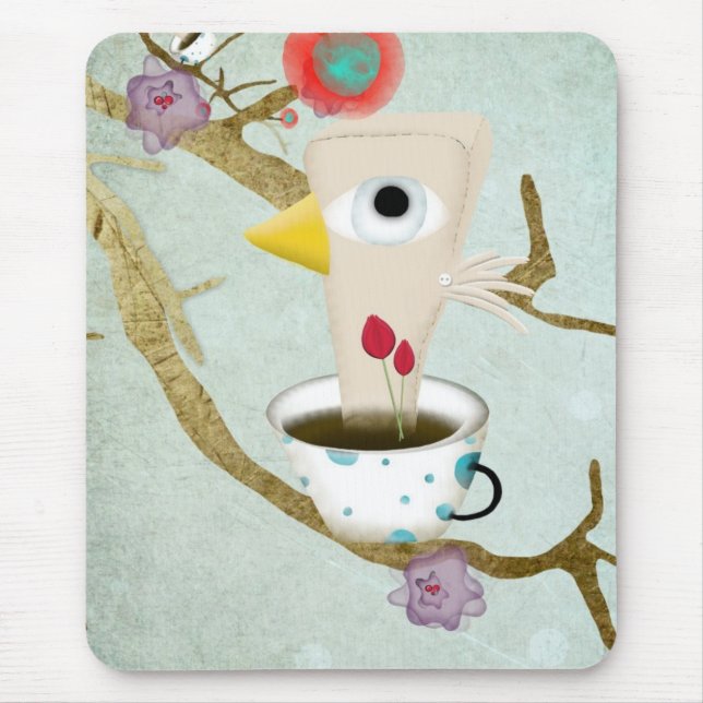 Bra morgon ful insekt aqua rosa art Mousepad Musmatta (Framsidan)