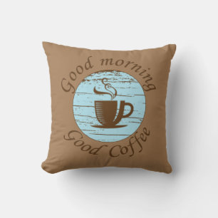 Bra morgon Funny kaffetopportering Kudde