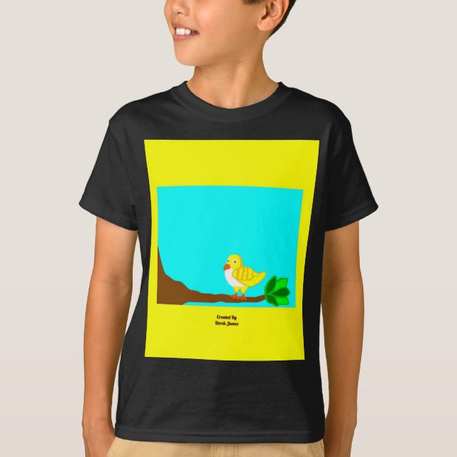Bra Morgon Gult Bird Boys Black Basic T Shirt (Framsida)