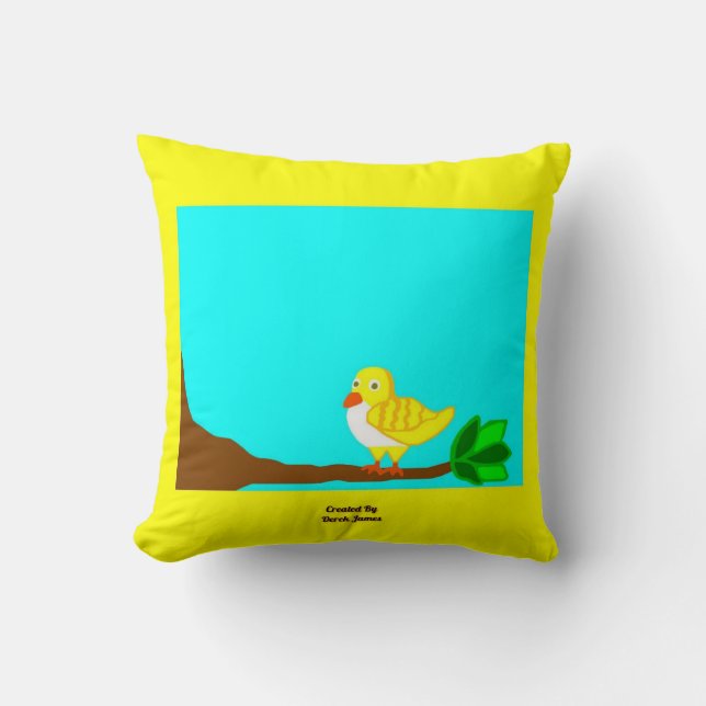 Bra Morgon Gult Fågeltorget Dekorativ kudde (Framsida)