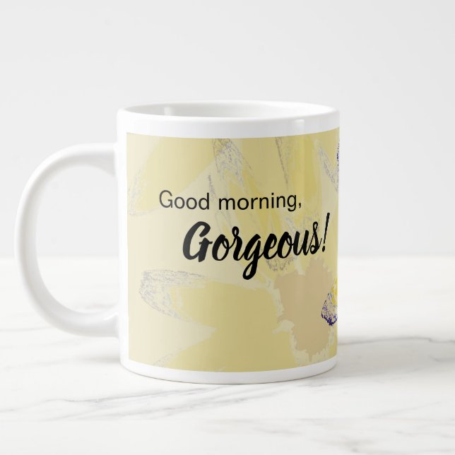 Bra Morgon, Gult med fantastisk Abstrakt Jumbo Mugg (Vänster)