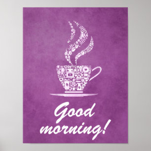 Bra morgon-kaffeskylt poster