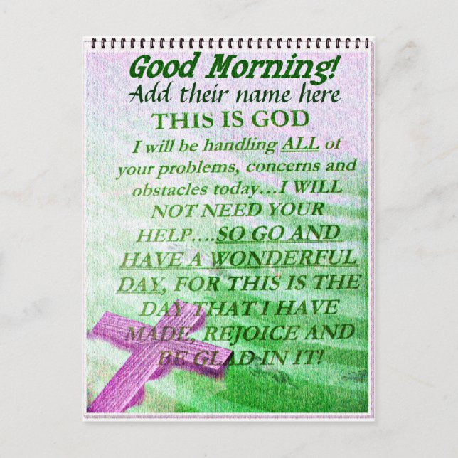 Bra Morgon,Lägg till deras namn_ Vykort (Framsida)