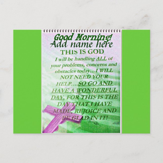 Bra Morgon,Lägg till deras namn_ Vykort (Framsida)