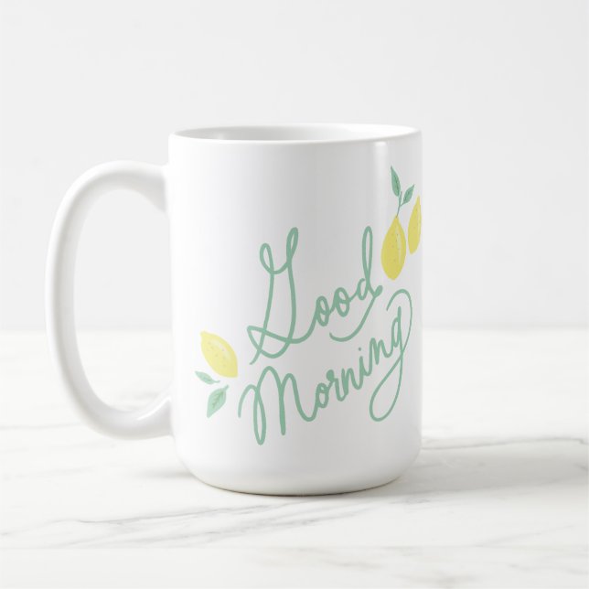 Bra morgon Lemons kaffe Mugg (Vänster)