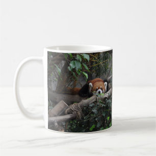 Bra morgon, lilla Red Panda. Kaffemugg