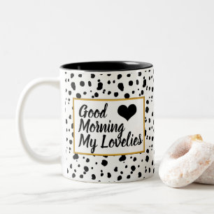 Bra Morgon Lovelies Trendig Dalmatian Spots Två-Tonad Mugg