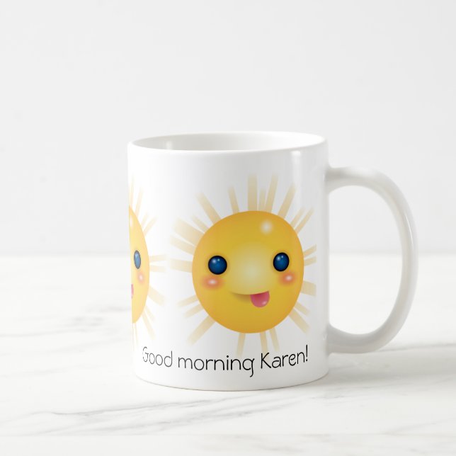 Bra Morgon Lycklig Smiling Sol Kaffemugg (Höger)