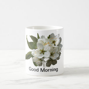 "BRA MORGON" MED DEN HÄRLIGA VITFLOWER.EN KAFFEMUGG
