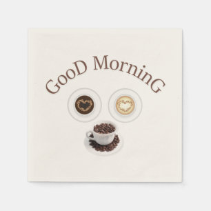 Bra morgon med kaffe pappersservett