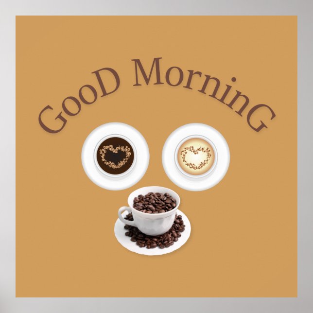 Bra morgon med kaffe poster (Framsidan)