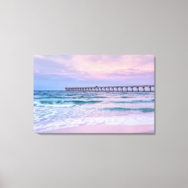 Bra Morgon Navarre Beach Pier Canvastryck (Framsida)