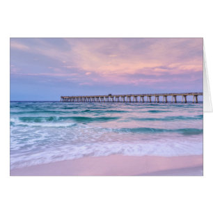 Bra Morgon Navarre Beach Pier Greeting Card Hälsningskort