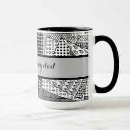 Bra morgon pappa Black Grått Ringer 15oz Mugg
