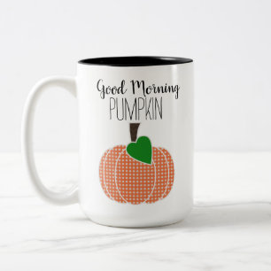 Bra Morgon Pumpkin Orange Gingham Play Två-Tonad Mugg