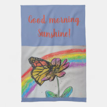 Bra Morgon Rainbow Monarch Art Kitchen Towel